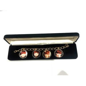Vintage Beatles Photo Charm Bracelet in Velvet Gift Box